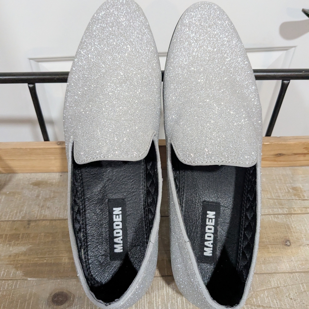 Men's Glittering Silver Loafers